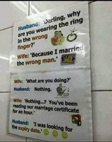 Husband wife ring and marriage certificate fun